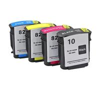 JFGIkLFD Jeu de Cartouches d'encre compatibles 10 82, Compatible avec imprimantes Designjet 500 500ps 800 800ps, Traceurs HP10 HP82 HP500 HP800(for 10 82 1SET)