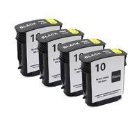JFGIkLFD Jeu de Cartouches d'encre compatibles 10 82, Compatible avec Traceurs Designjet 500 500ps 800 800ps HP10 HP82 HP500 HP800(10BK 4pcs)