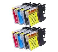 JFGIkLFD Jeu de Cartouches d'encre compatibles, Compatible avec LC980 LC1100 LC61, Compatible avec DCP-145C 165C 195C 375CW 395CN 6690CW MFC-250C 290C 490CW 5490CN 5895CW 6490CW(2 Set)