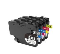 JFGIkLFD Jeu de Cartouches d'encre compatibles LC424 LC424BK LC424C LC424M LC424Y Compatible avec imprimante à Jet d'encre DCP-J1200W DCP-J1200WE(1 Set (4PCS))