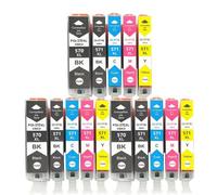 JFGIkLFD Jeu de Cartouches d'encre compatibles PGI-570XL CLI-571XL, Compatible avec TS 5055 9055 5050 5051 5052 5053, Recharge d'encre complète(15PK)
