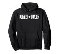 JFK à LAX New York Los Angeles Airport Codes Itinéraire de Voyage Sweat à Capuche