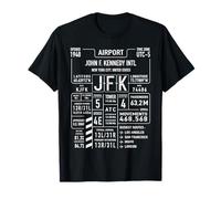 JFK New York Airport Statistiques Avgeek Aviation T-Shirt
