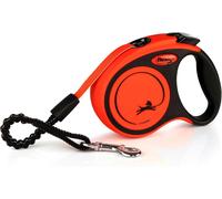 Jfkjg-Flexi, Laisse Modèle Xtreme, Résiste Aux Charges Intensives Exercées Sur La Sangle, Sangle Extrêmement Résistante Aux Morsures, Poignée Souple Réglable, Made In Germany, Orange, Xs - 3m