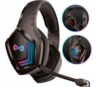 JFKJG-GHS-700 Casque Gaming sans Fil ¿ Casque Bluetooth 5.1 avec Micro pour PS Xbox PC Nintendo ¿ Casque Reducteur de Bruit Over Ear avec Rétroéclairage RVB et Batterie 12h - Gaming Accessoire