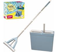 Jfkjg-York Balai Serpillère Easy Avec Éponge Pva Absorbante ¿ 34 Cm Essuie-Sol Sans Mains Mouillées Et Sales Set De Serpillère Avec Seau, Manche Télescopique 130 Cm, Bleu, 34 X 12,5 X 29,5 Cm