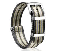JFMANMSDS Bracelets de montre en nylon OTAN G10 Premium Ballistic Multicolore Bracelets de montre de rechange, taille 18 mm 20 mm 22 mm 24 mm, avec boucle en acier inoxydable argenté pour hommes et
