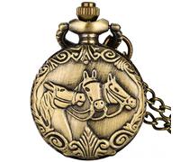 JFNHUTL Montre de Poche à Quartz avec Pendentif en Forme de Petite Croix et Fleur Creuse, avec Chiffres et Cadran, avec chaîne