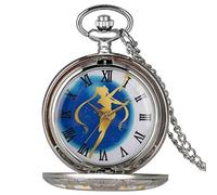 JFNHUTL Montre de Poche à Quartz thème Sailor Moon avec Cadran à Chiffres Romains et Pendentif en Argent, chaîne, Cadeaux de Luxe pour Filles et Femmes