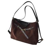 JFNKLFG Autumn Winter Vintage Saddle Brown Suede Three Ways To Carry Small Good Looking Double Shoulder Bag Pour le travail et les loisirs(Coffee)