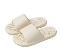 JFNKLFG Claquettes de massage creuses à séchage rapide, chaussures maison douces et légères, antidérapantes Pour la salle de bain ou l'intérieur(Beige,38-39)