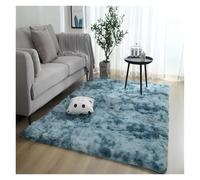 JFNKLFG Descente de Lit Grands Tapis for Salon Moderne, de à Cheveux Longs dans la Chambre Coucher, décoration en Fourrure, Chevet Moelleux(Dark Blue,100x200cm)