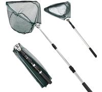 JFNKLFG Epuisette Peche Filet de pêche Pliable 1.5M, avec poignée télescopique en Alliage d'aluminium, Accessoires Maille, Capture Poisson Toute sécurité, libération pour Eau Douce Ou Salée