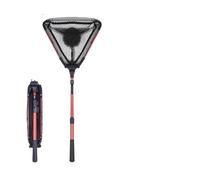 JFNKLFG Epuisette Peche Filet de pêche Pliable 90cm avec poignée télescopique en Alliage d'aluminium, Pelle d'atterrissage Portable, matériel Plein air pour Eau Douce Ou Salée(Red)