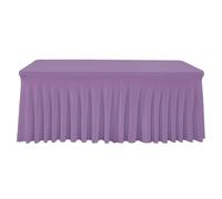 JFNKLFG Jupes de Table Jupe de Table en Forme méduse, Nappe croisée, Housse, Salle conférence, hôtel, Bureau, rectangulaire, 180 g, Soie Lait épaisse, élastique(Purple,6FT 183x76x76cm)