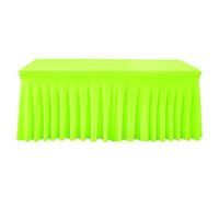 JFNKLFG Jupes de Table Jupe de Table en Forme méduse, Nappe croisée, Housse, Salle conférence, hôtel, Bureau, rectangulaire, 180 g, Soie Lait épaisse, élastique(Light Green,8fT 243x76x76cm)