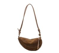 JFNKLFG Sac à bandoulière en daim for femme, tendance, polyvalent, style niche minimaliste Pour le travail et les loisirs(Brown)