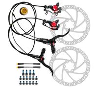 JFOYH Zoom Kit de Frein hydraulique pour vélo électrique - connecteurs 2/3 Broches avec capteur de Coupure Moteur, leviers et étriers préremplis, disques de Frein 160 mm