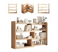 JFOZDM Extensible Bois Bibliothèque, Bibliotheque Enfant à Compartiments Ouverts, Réglable Bibliotheque Livre, Économisez de l'espace, Meuble de Rangement pour Salon, Chambre, Bureau, Couloir