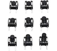 JFQOWCMP Commutateurs Micro-commutateurs 9 modèles 90pcs 6 * Tact Switch Kit de commutateur à Bouton-Poussoir Tactile Hauteur: 4.3~9MM Dip 2P Micro-commutateur Commutateur clé 6x6
