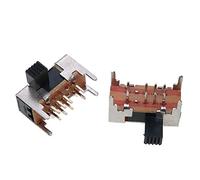 JFQOWCMP Micro Interrupteur 1 pièces Panneau PCB 8 Broches 3 Positions 2P3T DP3T Interrupteur Coulissant Bouton latéral Interrupteur au Pied Droit poignée Cadran Interrupteur d'alimentation