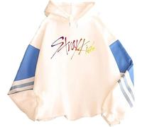 JFSKFOU Kpop Stray Kids Sweat à capuche décontracté pour homme et femme, blanc 1, S