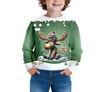 JFSLALL Pull Noel Enfant Gilet De Bebe Garcon Noël Garçon Sweat Fille 8 Ans Ado Moche des Pulls Vetement T Shirt Enfants Renne Sweats Ugly Christmas Sweater