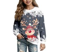 JFSLALL Pull Noel Enfant Gilet De Bebe Garcon Noël Garçon Sweat Fille 8 Ans Ado Moche des Pulls Vetement Ugly Christmas Sweater T Shirt Enfants Renne Sweats
