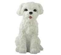 JFSM INC. Figurine Chiot Maltais - Statue maltaise - Bas de Noël