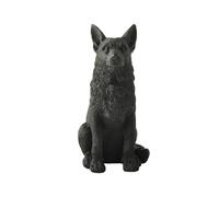 JFSM INC. Figurine de chien de berger allemand noir de 8,9 cm - Élégante statue de chien en résine, cadeau pour les amateurs de berger allemand, souvenir d'animaux de compagnie ou décoration de bureau