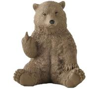 JFSM INC. Figurine d'ours marron levant le majeur - Décoration amusante et hilarante - Cadeaux d'amoureux d'ours, cadeaux de pendaison de crémaillère, décoration de cabine d'ours, décoration sur le