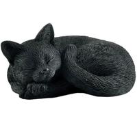 JFSM INC. Mini Figurine de Chat Noir endormi retroussé Peinte à la Main 7,6 cm