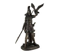 JFSM INC Veronese Design Athena Statue de la déesse Grecque de la Sagesse et de la Guerre avec Hibou