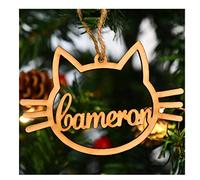 jfu Boules de noël personnalisée,en Bois,Pendentif Chien Chat,Boule de Noel personnalisée Famille, décoration Ornement de Sapin personnalisée,Mon 1er Noël (XF2,1PCS)