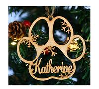 jfu Boules de noël personnalisée,en Bois,Pendentif Chien Chat,Boule de Noel personnalisée Famille, décoration Ornement de Sapin personnalisée,Mon 1er Noël (XF1,1PCS)