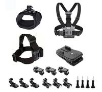 JFX Kit d'accessoires pour Insta 360 X5 X4 X3 X2 X, sangle de poitrine, harnais de tête, support de sac à dos, sangle de poignet, adaptateur rotatif à 360° + libération rapide pour appareil photo