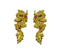JFZS 3D Dragon Métal Autocollant Voiture pour 2 PCS Auto Voiture Moto Logo Badge Emblème Queue Décalcomanies,Gold