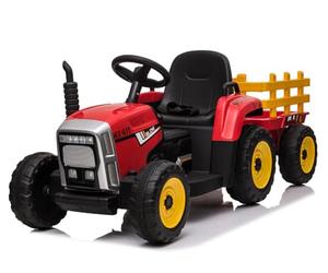 JG Tracteur Électrique Enfant avec Remorque - 12V, Télécommande, Effets Sonores - Rouge