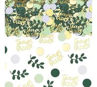JGA - Lot de 200 confettis de table Bride To Be - Décoration de mariage - Team Bride - Paillettes dorées et vertes - Accessoires pour enterrement de vie de jeune fille - Décoration de fête de mariée