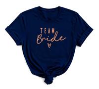 JGA T-shirt d'équipe de mariée, t-shirt pour femme, enterrement de vie de jeune fille, t-shirt de demoiselle d'honneur (S-3XL), Team Novia Bleu foncé 2, S