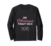 JGA T-Shirt pour mariée Motif Souris Manche Longue