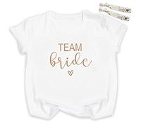 JGA T-Shirt Team Bride Mariée Enterrement Vie de Jeune Fille Femme Tee Shirt de Demoiselle d'honneur Mariage de Fete Blanc t-Shirts à Manches Courtes