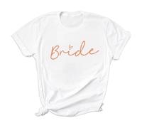 JGA T-shirt Team Bride pour femme, enterrement de vie de jeune fille, demoiselle d'honneur (S à 3XL), Blanc2, S