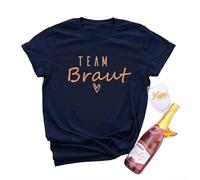 JGA T-shirt Team Bride pour femme, enterrement de vie de jeune fille, demoiselle d'honneur (S à 3XL), Team Braut Bleu foncé, S