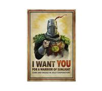 JGAIEWC Poster de recrutement Guerrier de la lumière du soleil sur toile - Décoration murale pour salon, chambre à coucher - 40 x 60 cm