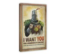 JGAIEWC Poster de recrutement guerrier de la lumière du soleil sur toile - Décoration murale pour salon, chambre à coucher - 60 x 90 cm