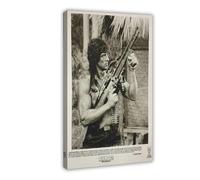 JGAIEWC Poster du film Rambo First Blood Sylvester Stallone sur toile pour décoration de chambre à coucher, bureau, chambre, cadeau 30 x 45 cm