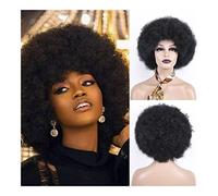 JGATW Perruque Perruques Afro des Années 70 pour Femmes Noires, Perruque Afro Noire Bouclée Et Moelleuse pour La Fête Quotidienne