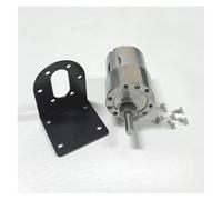JGB37-3530 Moteur à engrenages 12 V 24 V CC 37 mm tout métal Gearbox High Torque Carbon Brush Moteur 7-1600 tr/min avec tige eccentric pour robot DIY pour domotique intelligente (moteur x support, 107