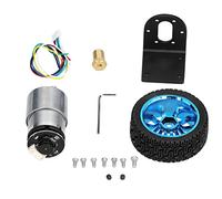 JGB37-520 Encoder Motor Set | DC12V Gear Motor with Bracket & Wheel | High Output for Balance Car/DIY Automated Car/Electric Toys | Brass & Copper Construction, 6mm D - Shaft (37RPM)